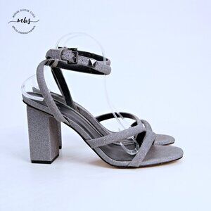 MICHAEL Michael Kors Sandals Hazel Ankle Strap Pixie Shimmer Silver Women 11